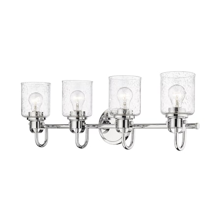 Z-Lite Kinsley 4 Light Vanity, Chrome And Clear Seeded 340-4V-CH